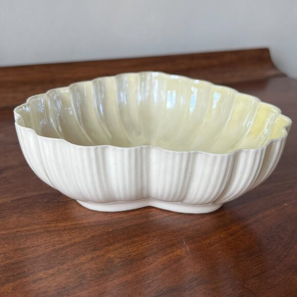 Belleek Heart Shaped Trinket Dish 4th Mark 1946-55 Ireland Scalloped 5" Vintage - Picture 6 of 10